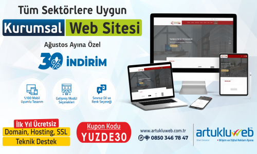 Kurumsal Web Sitesi Ağustos Ayına Özel %30 İndirimli!