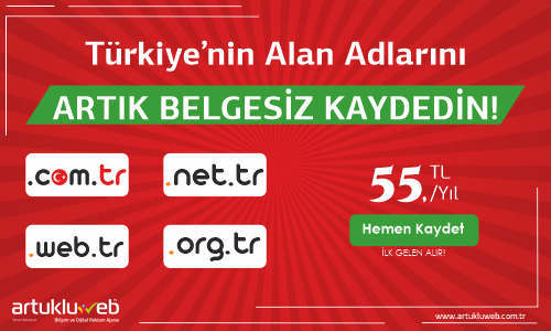 .tr uzantılı Alan Adınızı Belgesiz Kaydedin!